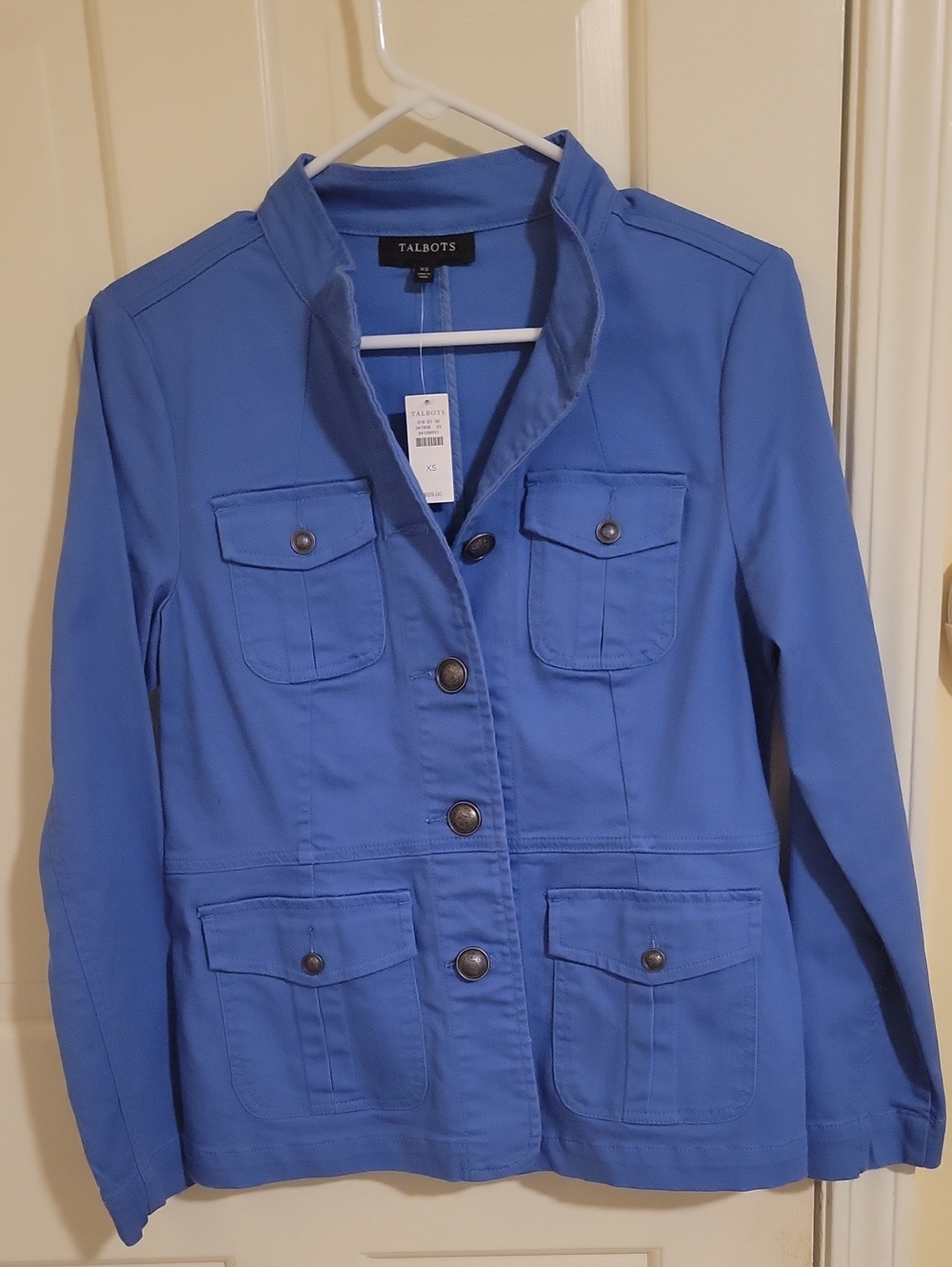 Talbots Vibrant Blue Military-Style Utility Jacket